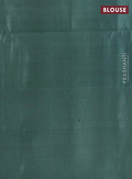 Kanchipuram soft silk saree cs blue and pastel green with zari woven buttas and long zari woven border