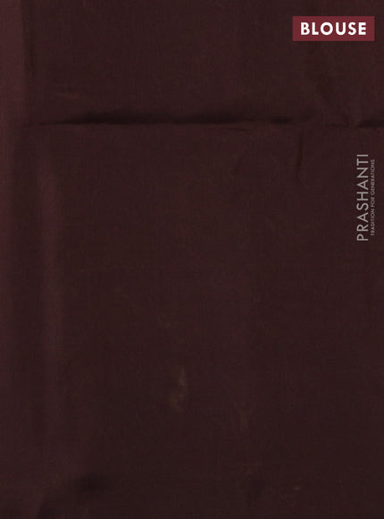 Kanchipuram soft silk saree rust shade and coffee brown with zari woven buttas and long zari woven border