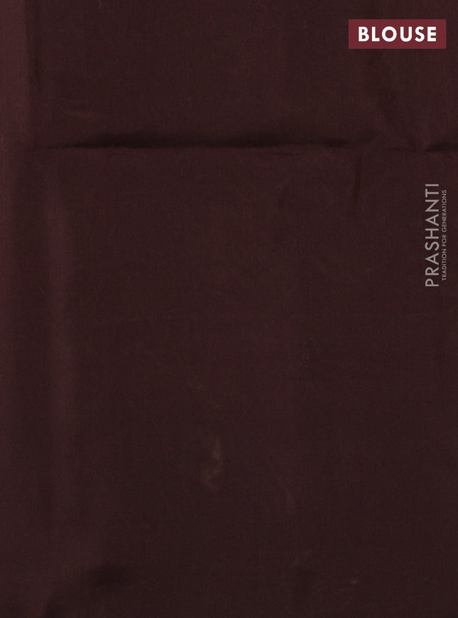 Kanchipuram soft silk saree rust shade and coffee brown with zari woven buttas and long zari woven border