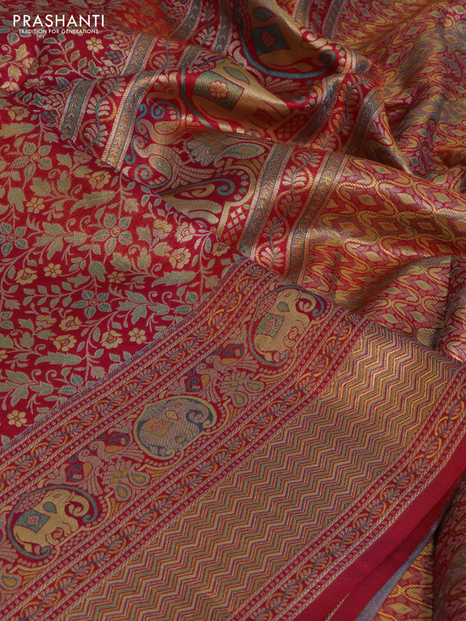 Pure kanchipuram silk saree pink with allover zari woven mina weaves and rich zari woven border