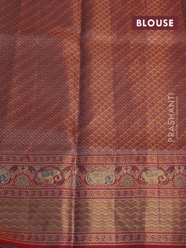 Pure kanchipuram silk saree pink with allover zari woven mina weaves and rich zari woven border