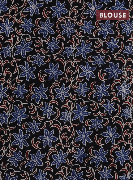 Modal silk saree black with ajrakh butta prints and printed border