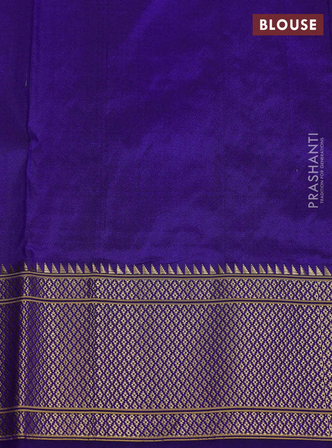 Pure paithani silk saree blue with allover zari woven buttas and paithani weaving pallu