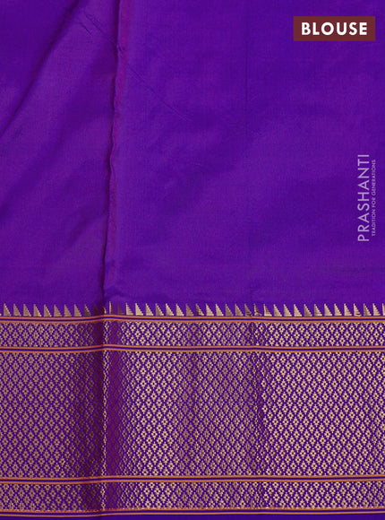 Pure paithani silk saree purple with allover zari woven buttas and paithani weaving pallu