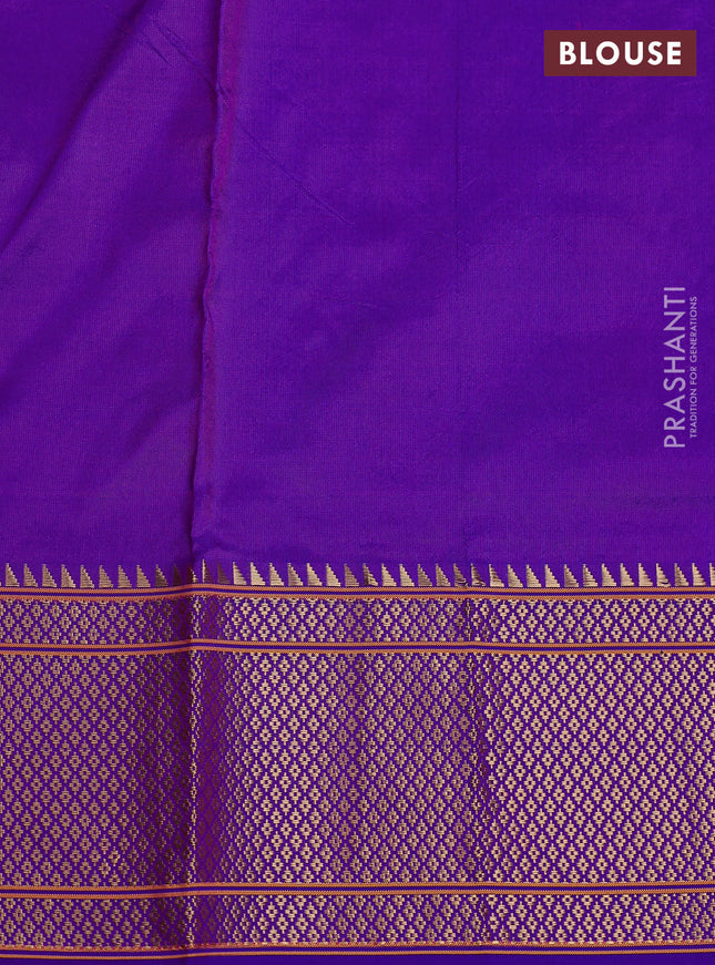 Pure paithani silk saree purple with allover zari woven buttas and paithani weaving pallu