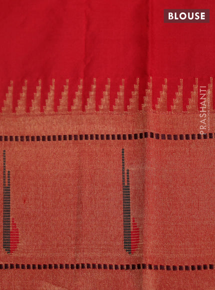 Pure paithani silk saree purple and red with allover zari checks & buttas and paithani weaving pallu
