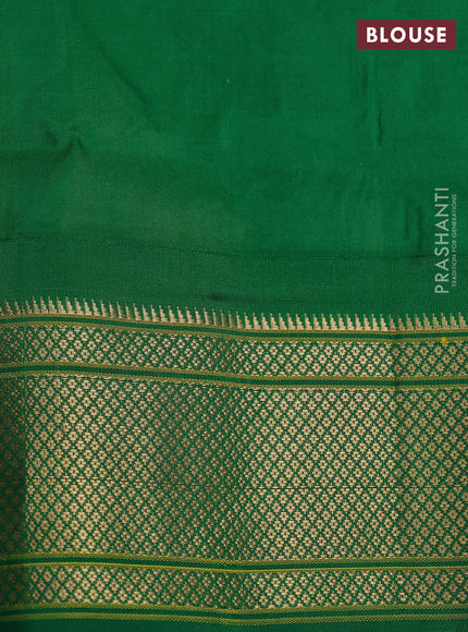 Pure paithani silk saree dual shade of pink and green with allover zari woven annam buttas and paithani weaving pallu