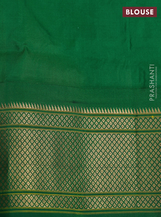 Pure paithani silk saree dual shade of pink and green with allover zari woven annam buttas and paithani weaving pallu