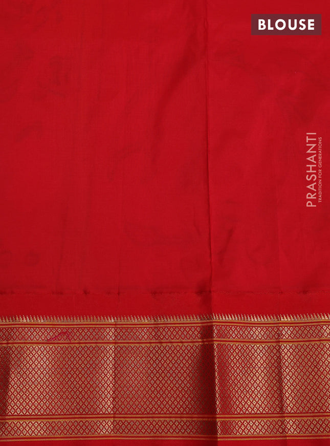 Pure paithani silk saree purple and red with allover zari woven annam buttas and paithani weaving pallu