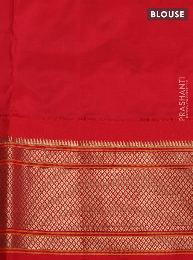 Pure paithani silk saree purple and red with allover zari woven annam buttas and paithani weaving pallu
