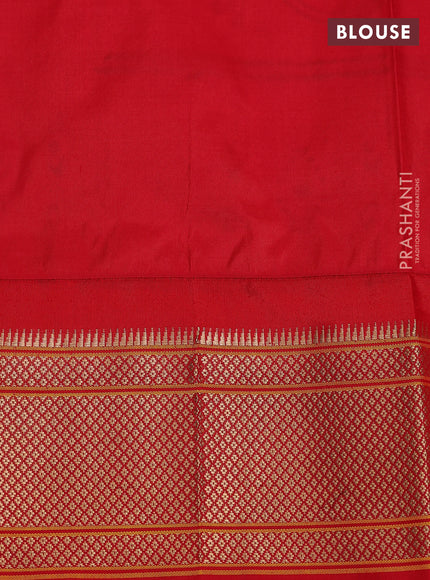 Pure paithani silk saree purple and red with allover zari woven buttas and paithani weaving pallu