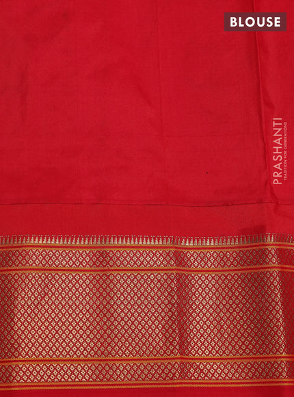 Pure paithani silk saree dark magenta pink and red with allover zari woven buttas and paithani weaving pallu