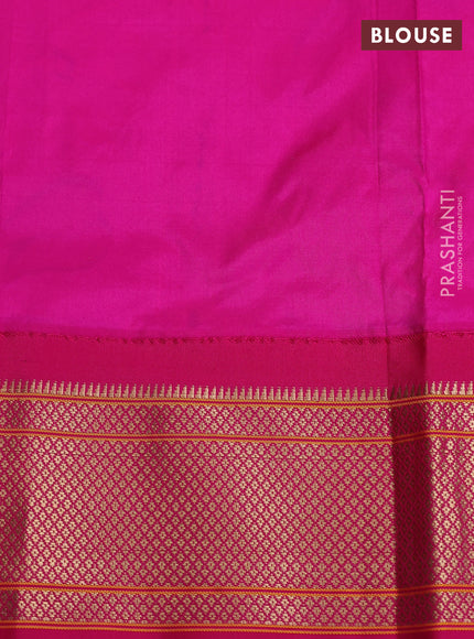Pure paithani silk saree purple and pink with allover zari woven floral buttas and paithani weaving pallu