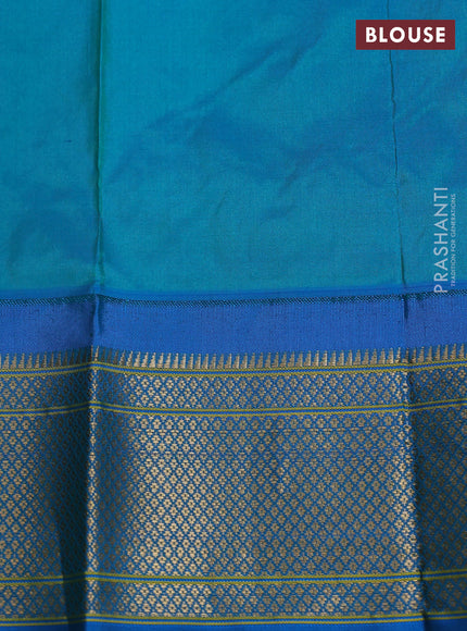 Pure paithani silk saree pink and blue with allover zari woven buttas and paithani weaving pallu