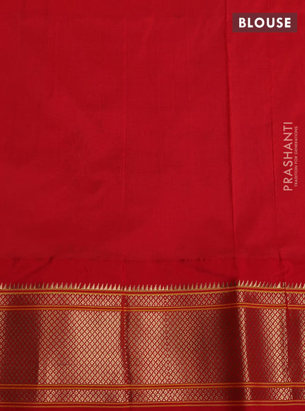 Pure paithani silk saree dark magenta pink and red with allover zari woven buttas and paithani weaving pallu