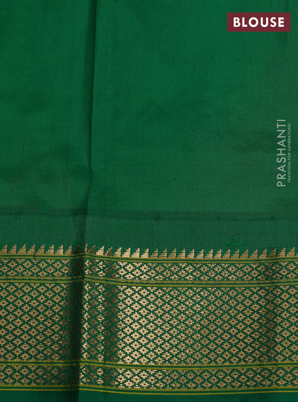Pure paithani silk saree pink and green with allover zari woven paisley buttas and paithani weaving pallu