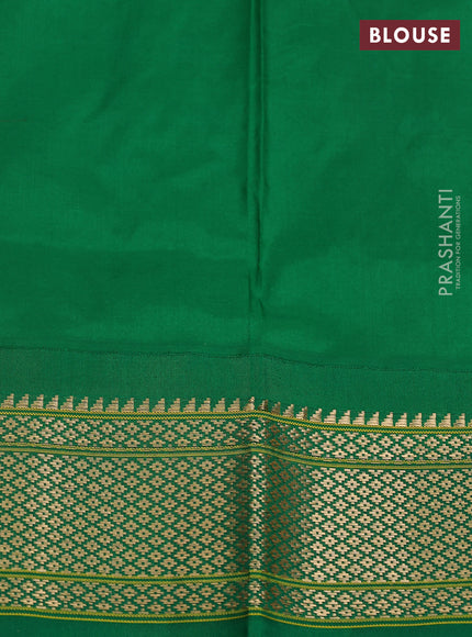 Pure paithani silk saree mango yellow and green with allover zari woven paisley buttas and paithani weaving pallu
