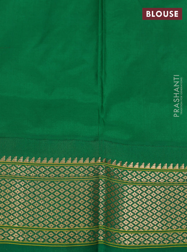 Pure paithani silk saree mango yellow and green with allover zari woven paisley buttas and paithani weaving pallu