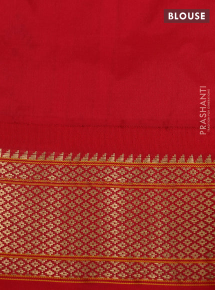 Pure paithani silk saree purple and red with allover zari woven paisley buttas and paithani weaving pallu