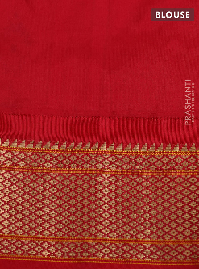 Pure paithani silk saree purple and red with allover zari woven paisley buttas and paithani weaving pallu