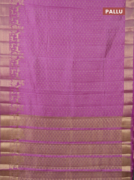 Semi raw silk saree lavender with allover zari woven 1000 buttas and rich zari woven border
