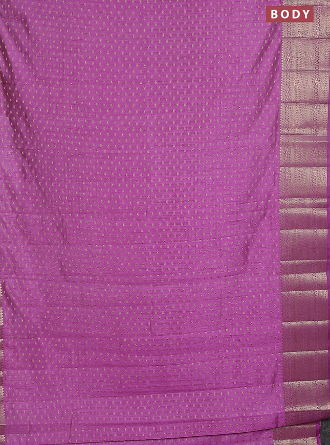 Semi raw silk saree lavender with allover zari woven 1000 buttas and rich zari woven border