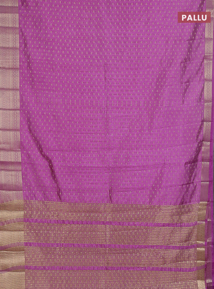 Semi raw silk saree lavender with allover zari woven 1000 buttas and rich zari woven border