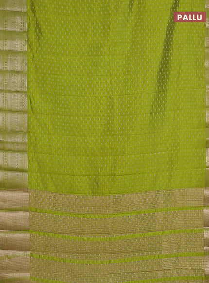 Semi raw silk saree light green with allover zari woven 1000 buttas and rich zari woven border
