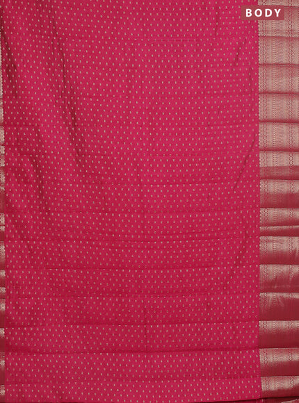 Semi raw silk saree pink with allover zari woven 1000 buttas and rich zari woven border