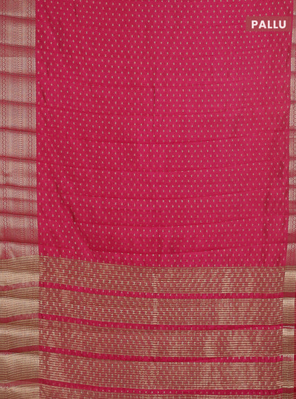 Semi raw silk saree pink with allover zari woven 1000 buttas and rich zari woven border