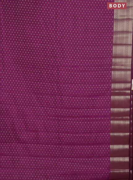 Semi raw silk saree purple with allover zari woven 1000 buttas and rich zari woven border