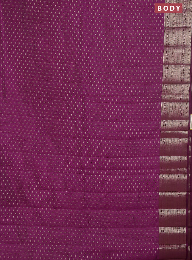 Semi raw silk saree purple with allover zari woven 1000 buttas and rich zari woven border