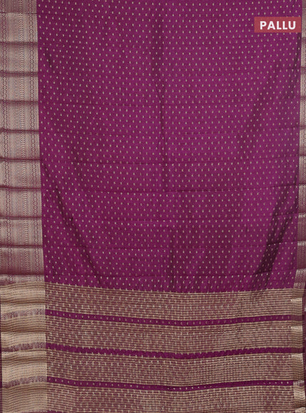 Semi raw silk saree purple with allover zari woven 1000 buttas and rich zari woven border