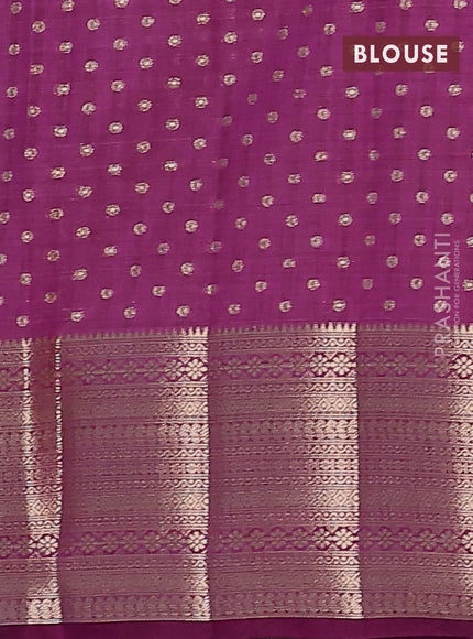 Semi raw silk saree purple with allover zari woven 1000 buttas and rich zari woven border