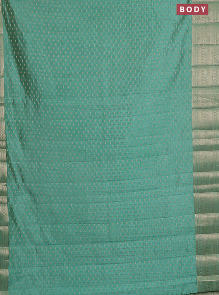 Semi raw silk saree pastel green with allover zari woven 1000 buttas and rich zari woven border