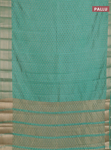 Semi raw silk saree pastel green with allover zari woven 1000 buttas and rich zari woven border