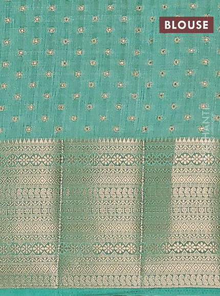 Semi raw silk saree pastel green with allover zari woven 1000 buttas and rich zari woven border