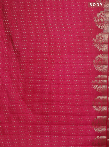Semi raw silk saree pink with allover zari woven 1000 buttas and rich zari woven border