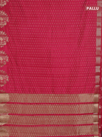 Semi raw silk saree pink with allover zari woven 1000 buttas and rich zari woven border