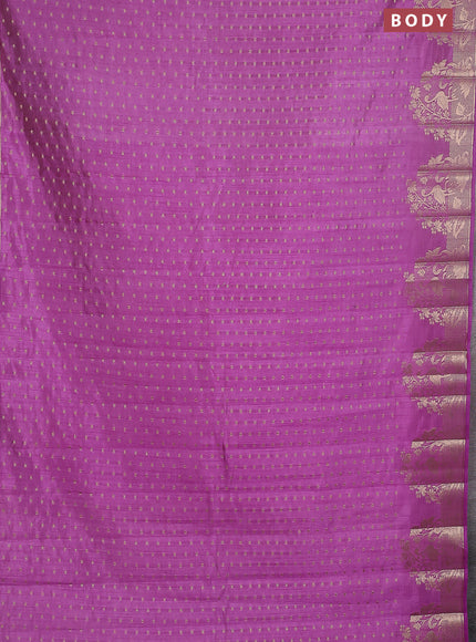 Semi raw silk saree lavender with allover zari woven 1000 buttas and rich zari woven border
