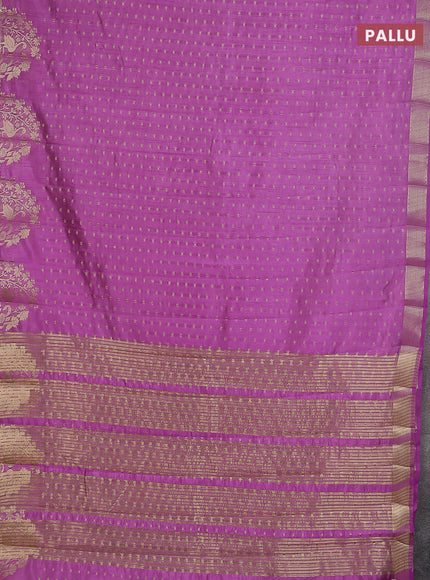 Semi raw silk saree lavender with allover zari woven 1000 buttas and rich zari woven border