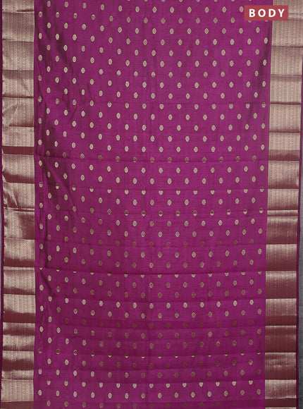 Semi raw silk saree purple with allover zari woven 1000 buttas and zari woven border