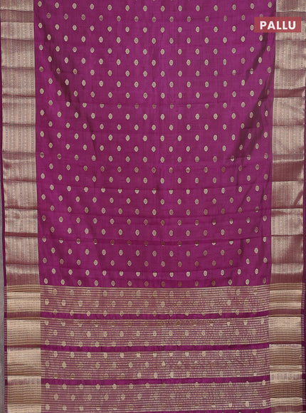 Semi raw silk saree purple with allover zari woven 1000 buttas and zari woven border
