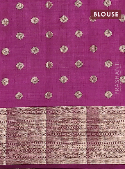Semi raw silk saree purple with allover zari woven 1000 buttas and zari woven border