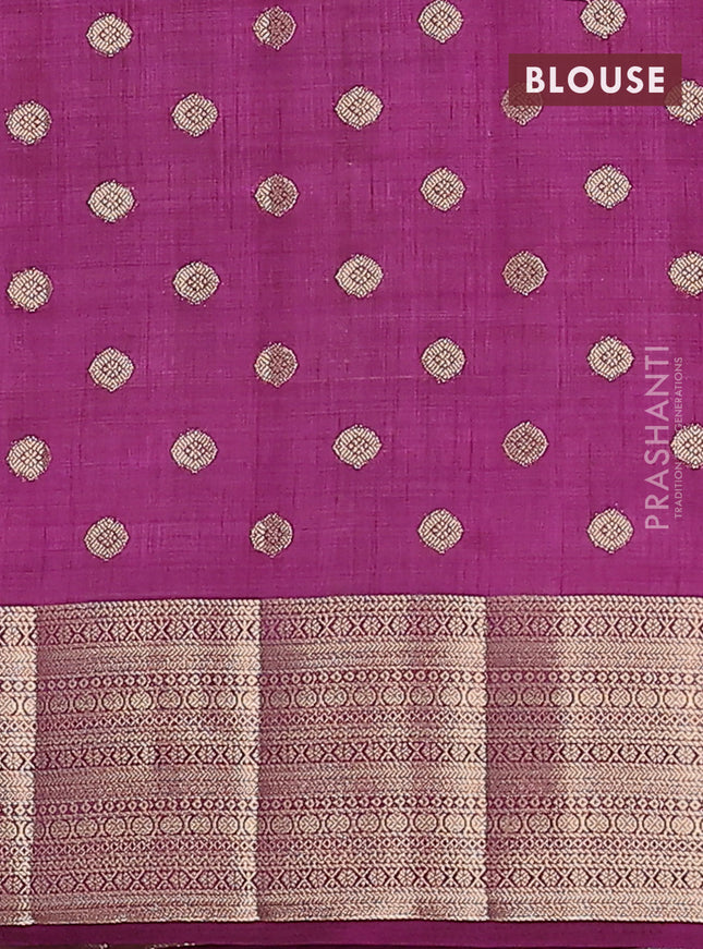 Semi raw silk saree purple with allover zari woven 1000 buttas and zari woven border