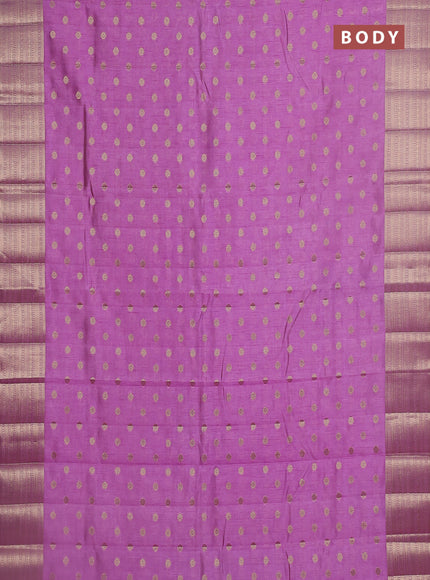 Semi raw silk saree lavender with allover zari woven 1000 buttas and zari woven border