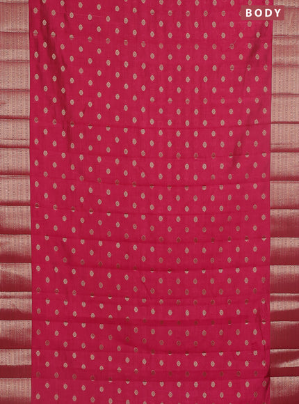 Semi raw silk saree pink with allover zari woven 1000 buttas and zari woven border