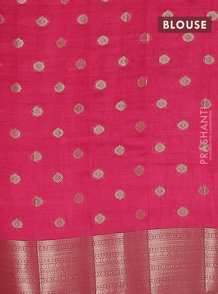 Semi raw silk saree pink with allover zari woven 1000 buttas and zari woven border