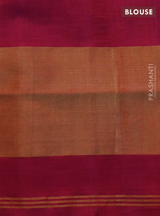 Rajkot patola silk saree navy blue and dark pink with allover ikat weaves and long zari woven border