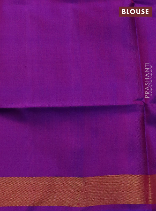 Rajkot patola silk saree dual shade of purple with allover ikat weaves and zari woven border
